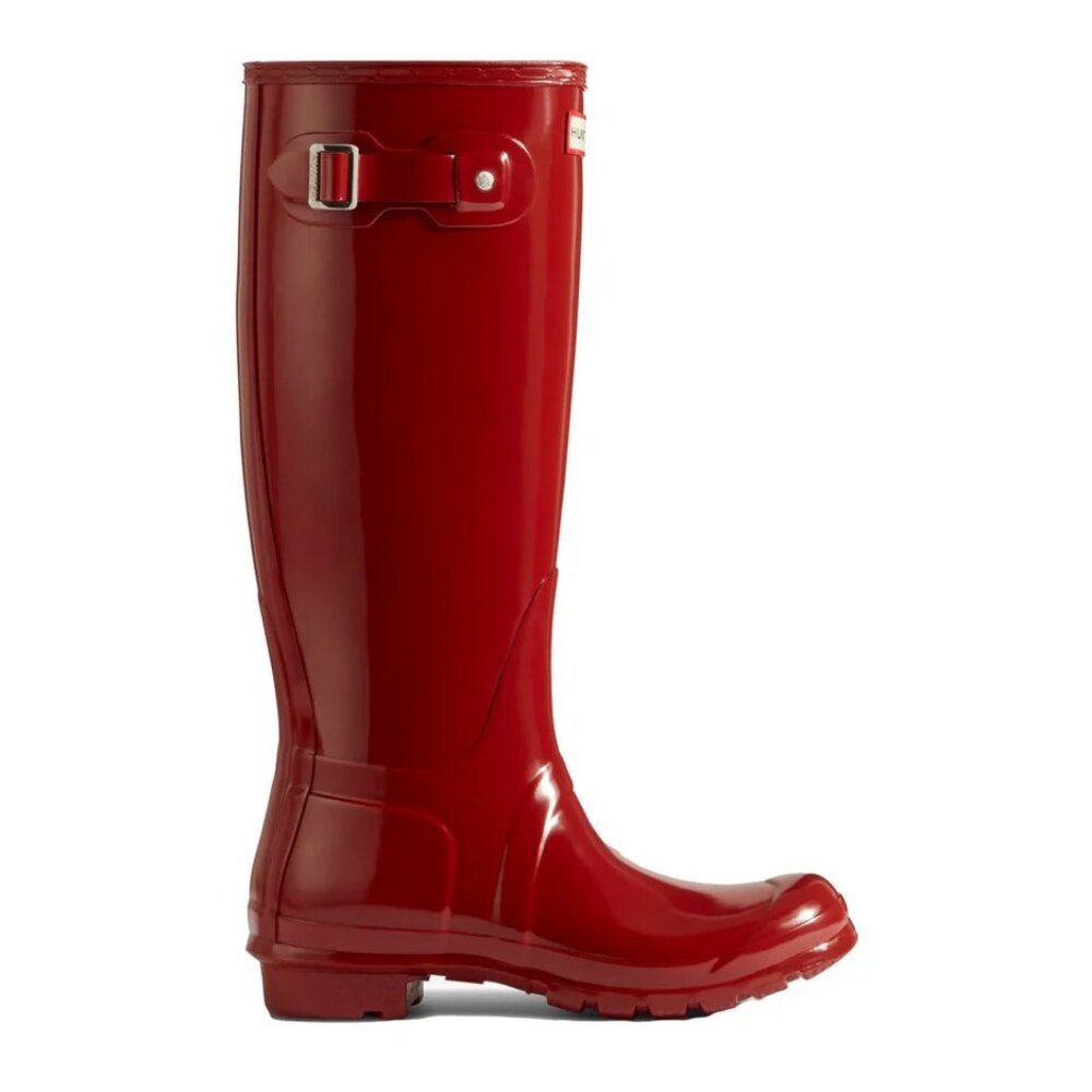 Hunter Women's Original Tall Gloss Rain Boots in Military Red - Picture 6 of 10